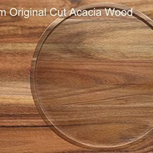 10" Acacia Wood Lazy Susan Organizer Kitchen Turntable for Cabinet Pantry Table Organization