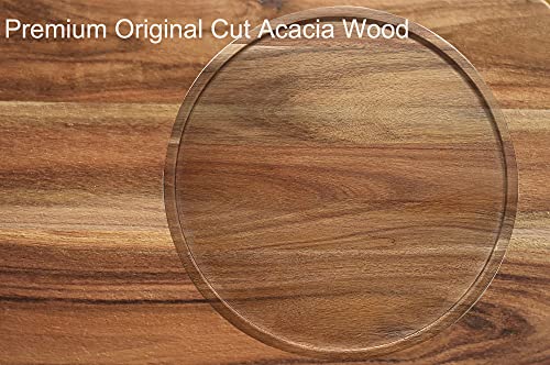 10" Acacia Wood Lazy Susan Organizer Kitchen Turntable for Cabinet Pantry Table Organization