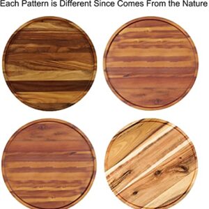 10" Acacia Wood Lazy Susan Organizer Kitchen Turntable for Cabinet Pantry Table Organization