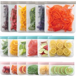 gorilla grip reusable, leakproof secure zip freezer safe, food grade peva food storage bags, lunch storage produce, school, work, snack, sandwich