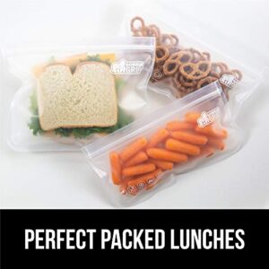 Gorilla Grip Reusable, Leakproof Secure Zip Freezer Safe, Food Grade PEVA Food Storage Bags, Lunch Storage Produce, School, Work, Snack, Sandwich