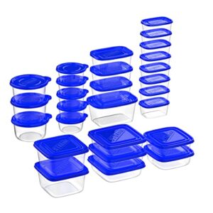 chef buddy 54-piece food storage container set with air tight lids, pc, blue