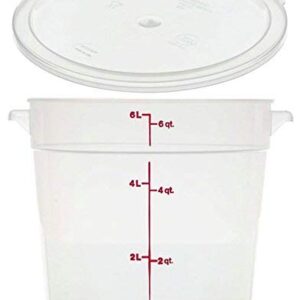 Cambro RFS6PP190 Camwear 6-Quart Round Food Storage Container with Lid