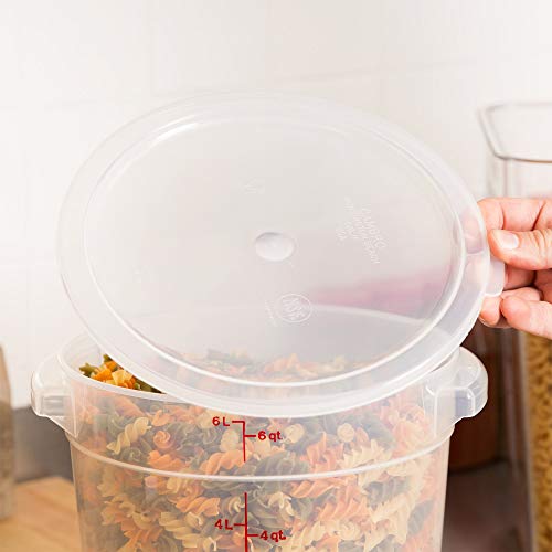 Cambro RFS6PP190 Camwear 6-Quart Round Food Storage Container with Lid