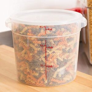 Cambro RFS6PP190 Camwear 6-Quart Round Food Storage Container with Lid