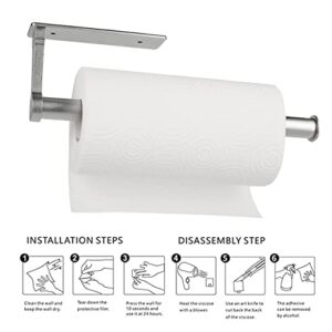 Paper Towel Holder,Paper Towel Holder Under Cabinet Bulk- Self-Adhesive,Paper Towel Holder Wall Mount Both Available in Adhesive and Screws,Stainless Steel Paper Towel Holder Sturdy and Durable