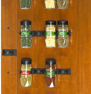 SimpleHouseware 20 Spice Gripper Clips Strips Spice Accessories Spice Organizer- 4 Strips, Holds 20 Jars, Black