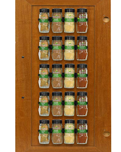 SimpleHouseware 20 Spice Gripper Clips Strips Spice Accessories Spice Organizer- 4 Strips, Holds 20 Jars, Black