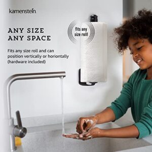 Kamenstein 5136780 Perfect Tear Patented Wall Mount Paper Towel Holder with Rounded Finial, 14-Inch, Black