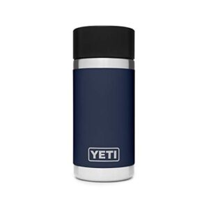 yeti rambler 12 oz bottle, stainless steel, vacuum insulated, with hot shot cap, navy