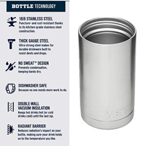 YETI Rambler 12 oz Bottle, Stainless Steel, Vacuum Insulated, with Hot Shot Cap, Navy