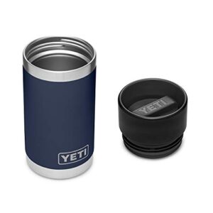 YETI Rambler 12 oz Bottle, Stainless Steel, Vacuum Insulated, with Hot Shot Cap, Navy