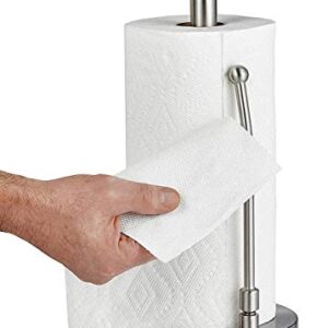 Alpine Countertop Paper Towel Holder - Stainless Steel Kitchen Napkin Roll Dispenser Stand for Home, Office, Bathroom (Steel-Lite)