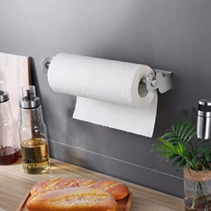 ZUNTO Paper Towel Holder Cabinet Door or Under Cabinet, Self Adhesive Big Roll Paper Towel Roll Holder Wall Mount, Stainless Steel