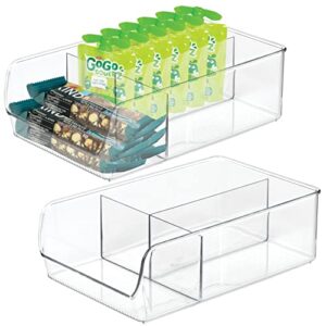 bhome & co clear pantry organization and storage bins baskets set of 2 – cabinet organizers, snack organizer for pantry, organizer bins – plastic storage bins food containers for kitchen organization