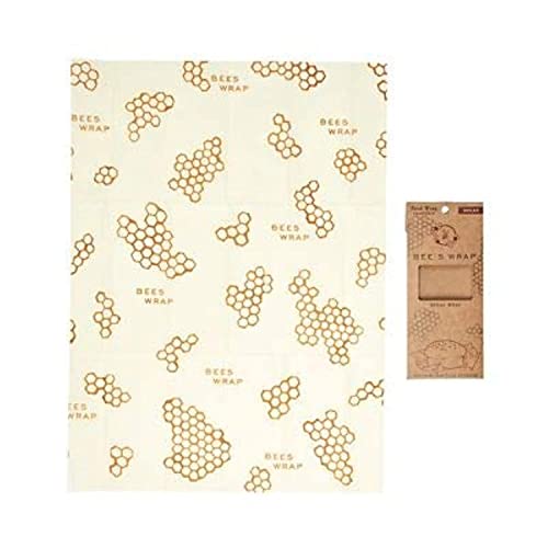 Bee's Wrap - Large Bread Wrap - Made in the USA with Certified Organic Cotton - Plastic and Silicone Free - Reusable Eco Friendly Beeswax Food Wraps