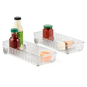 YouCopia RollOut Fridge Caddy, 6" Wide, Pack of 2, Clear