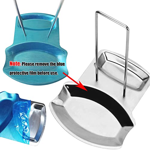 iPstyle Pan Lid Holder Spoon Rest for Pots and Pans Progressive Lid and Spoon Shelf 304 Stainless Steel Pan Lid Organizer Kitchen Decor Tool (Holder)