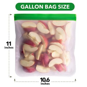 Greenzla Reusable Gallon Bags - 8 Pack - EXTRA THICK Reusable Freezer Bags - BPA Free, Easy Seal & LEAKPROOF Food Storage Bags for Marinate Food, Fruits, Sandwich, Snack, Meal Prep, Travel Item