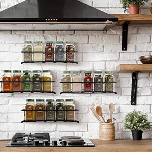 ZICOTO Space Saving Spice Rack Organizer for Cabinets or Wall Mounts - Easy To Install Set of 4 Hanging Racks - Perfect Seasoning Organizer For Your Kitchen Cabinet, Cupboard or Pantry Door