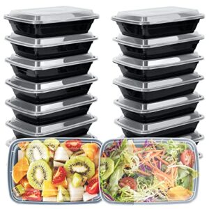 PMPKGO 20 Pack Meal Prep Containers, 28OZ Extra Large &Thick Food Storage Containers with Lids , Mcrowave safe Disposable Reusable Plastic Lunch Boxes - BPA-free Food Grade- Freezer Dishwasher Safe