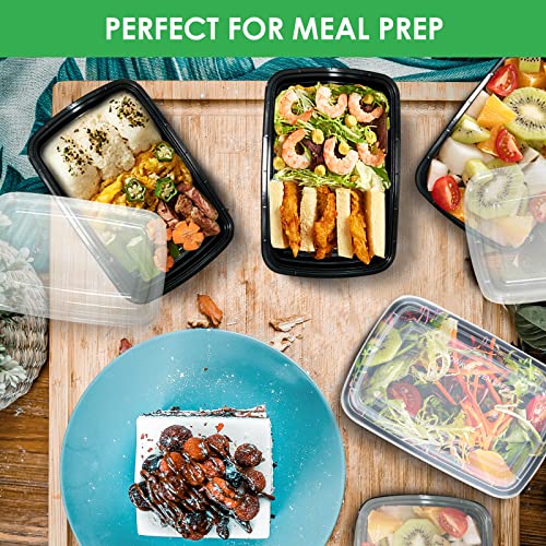 PMPKGO 20 Pack Meal Prep Containers, 28OZ Extra Large &Thick Food Storage Containers with Lids , Mcrowave safe Disposable Reusable Plastic Lunch Boxes - BPA-free Food Grade- Freezer Dishwasher Safe