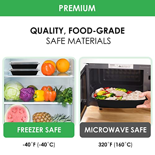 PMPKGO 20 Pack Meal Prep Containers, 28OZ Extra Large &Thick Food Storage Containers with Lids , Mcrowave safe Disposable Reusable Plastic Lunch Boxes - BPA-free Food Grade- Freezer Dishwasher Safe