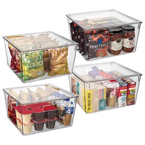 clearspace plastic storage bins with lids xl – perfect kitchen organization or pantry storage – fridge organizer, pantry organization and storage bins, cabinet organizers