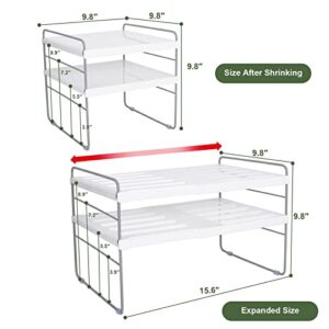 Pantry Organization and Storage for Kitchen - Expandable Kitchen Wrap Box Organizer Rack, Foil Organizer for Cabinet & Counter, Height & Width Adjustable Cupboard Storage Rack - (3 Tier 9.8 to 15.6"L)