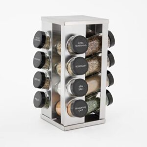 Kamenstein Heritage 16-Jar Revolving Countertop Spice Rack Organizer with Free Spice Refills for 5 Years