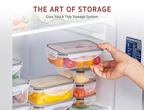 Syntus Food Storage Containers with Lids, 18 Pack (36 Pieces) 12.8L Plastic Airtight Reusable Meal Prep Lunch Containers for Kitchen & Pantry Organization