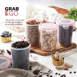 Overnight Oats Container with Lids (Set of 4) | Oatmeal Container To-Go | Overnight Oats Jars with Lid | Cereal and Milk Container On The Go | Oatmeal Storage Container | Leakproof lids, BPA Free