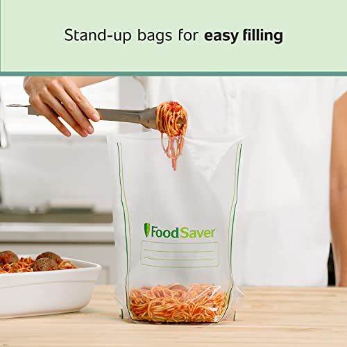 FoodSaver Easy Fill 1-Gallon Vacuum Sealer Bags | Commercial Grade and Reusable | 10 Count, 1 GALLON, Clear