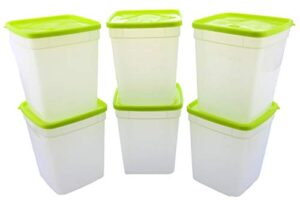 arrow home products 1 quart freezer food storage containers with lids, 6 pack – usa made reusable freezer containers for food storage – prep, store, freeze – bpa free, dishwasher safe, durable