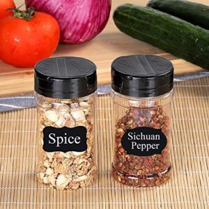 Spice Bottles, Dabacc 20Pcs 7oz Clear Plastic Container Jars with Lids Labels for Kitchen Storing Spice Powders Dry Goods Peanut Butter BPA free