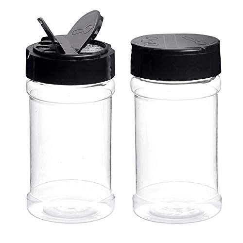 Spice Bottles, Dabacc 20Pcs 7oz Clear Plastic Container Jars with Lids Labels for Kitchen Storing Spice Powders Dry Goods Peanut Butter BPA free