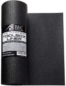 b&c home goods tool box liner – drawer liner w/ black anti slip toolbox matting – box liners to protect your tools – easily adjustable to fit any size