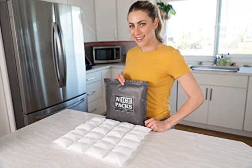 Nice Packs Dry Ice for Coolers – Lunch Box Ice Packs – Dry Ice for Shipping Frozen Food – Ice Packs for Kids Lunch Bags – Reusable Ice Packs – Long Lasting - Flexible