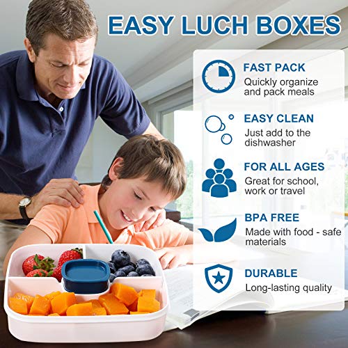 Portable Salad Lunch Container - 38 Oz Salad Bowl - 2 Compartments with Dressing Cup, Large Bento Boxes, Meal Prep to go Containers for Food Fruit Snack