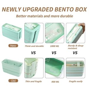 DearHomie 30 PCs Bento Box Upgrade Japanese Lunch Box Kit,3 Layer Stackable Leakproof Lunch Box Containers with Accessories,Wheat Straw Bento Lunch Box for Kids and Adults