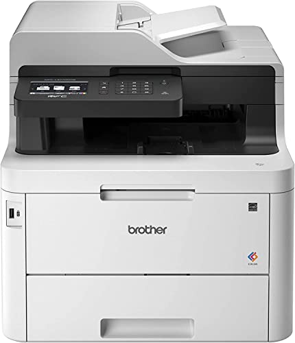 Brother MFC-L3770CDW Wireless Color All-in-One Laser Printer, Auto 2-Sided Printing, 3.7 Inch Color Touchscreen, Print Scan Copy, 30-Sheet Capacity, Bundle with JAWFOAL Printer Cable