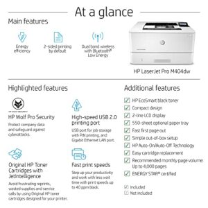 HP LaserJet Pro M404dw Wireless Monochrome Printer with built-in Ethernet & 2-sided printing (W1A56A)