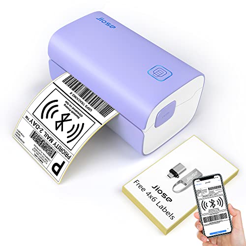 Jiose Bluetooth Thermal Shipping Label Printer - Desktop Shipping Label Printer - Print Custom Stickers - Support Chrome OS, Mac, Windows, Android, iOS for 4x6 Shipping Package Labels