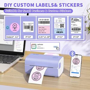 Jiose Bluetooth Thermal Shipping Label Printer - Desktop Shipping Label Printer - Print Custom Stickers - Support Chrome OS, Mac, Windows, Android, iOS for 4x6 Shipping Package Labels