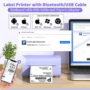 Jiose Bluetooth Thermal Shipping Label Printer - Desktop Shipping Label Printer - Print Custom Stickers - Support Chrome OS, Mac, Windows, Android, iOS for 4x6 Shipping Package Labels