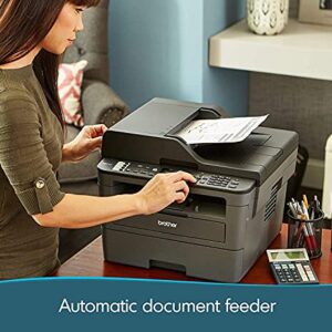 Brother MFC-L27 10DW Series Compact Wireless Monochrome Laser All-in-One Printer - Print Copy Scan Fax - Mobile Printing - Auto Duplex Printing - Print Up to 32 Pages/Min - ADF + HDMI Cable
