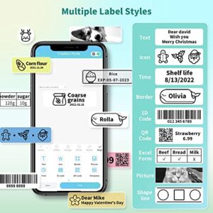 Phomemo Label Maker Machine with Tape, D35 Wireless Bluetooth Labels Maker Portable Mini Label Printer, Easy to Use with Smartphone Small Sticker Labeler Multiple Templates for Home Office organizing