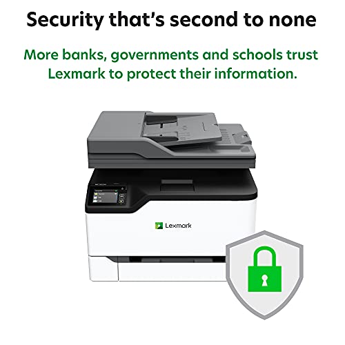 Lexmark MC3224i Color Laser Multifunction Product with Print, Copy, Digital Fax, Scan and Wireless Capabilities, Plus Full-Spectrum Security and Print Speed up to 24ppm (40N9640), White, Small