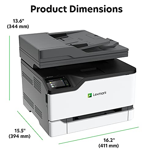 Lexmark MC3224i Color Laser Multifunction Product with Print, Copy, Digital Fax, Scan and Wireless Capabilities, Plus Full-Spectrum Security and Print Speed up to 24ppm (40N9640), White, Small