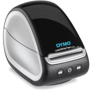 DYMO LabelWriter 550 Turbo Direct Thermal Label Printer, USB and LAN Connectivity - up to 90 Labels Per Minute, 300 dpi, Auto Label Recognition, Monochrome Label Maker, GST Printer Cable, Label Bundle